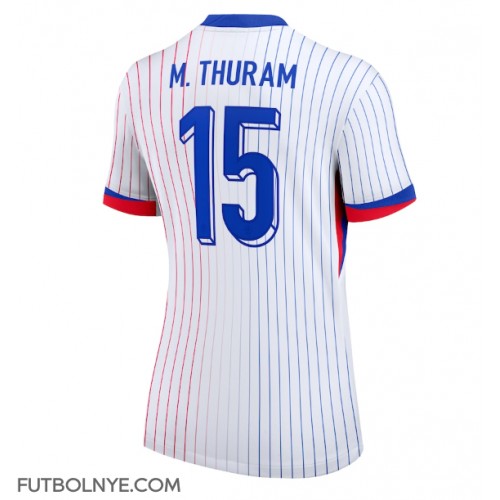 Camiseta Francia Marcus Thuram #15 Visitante Equipación para mujer Eurocopa 2024 manga corta